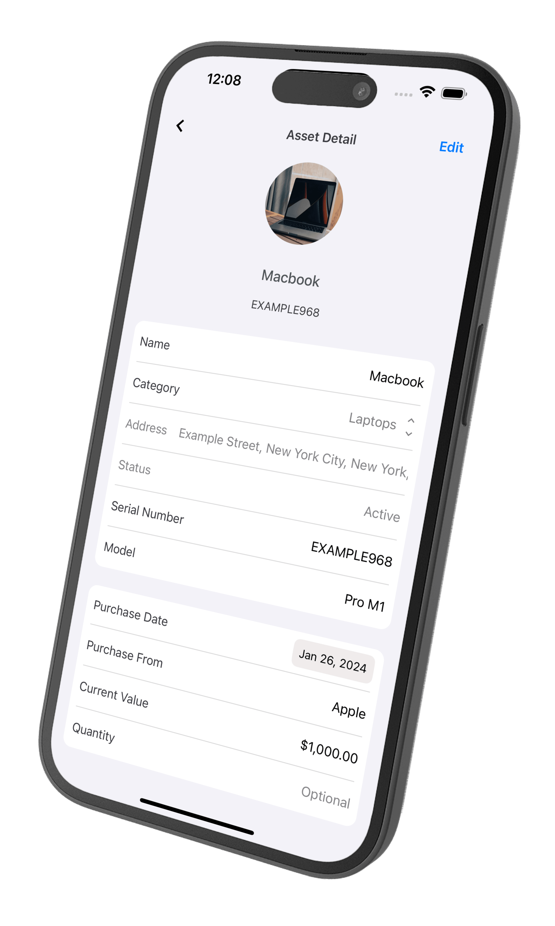 Manage your asset details
